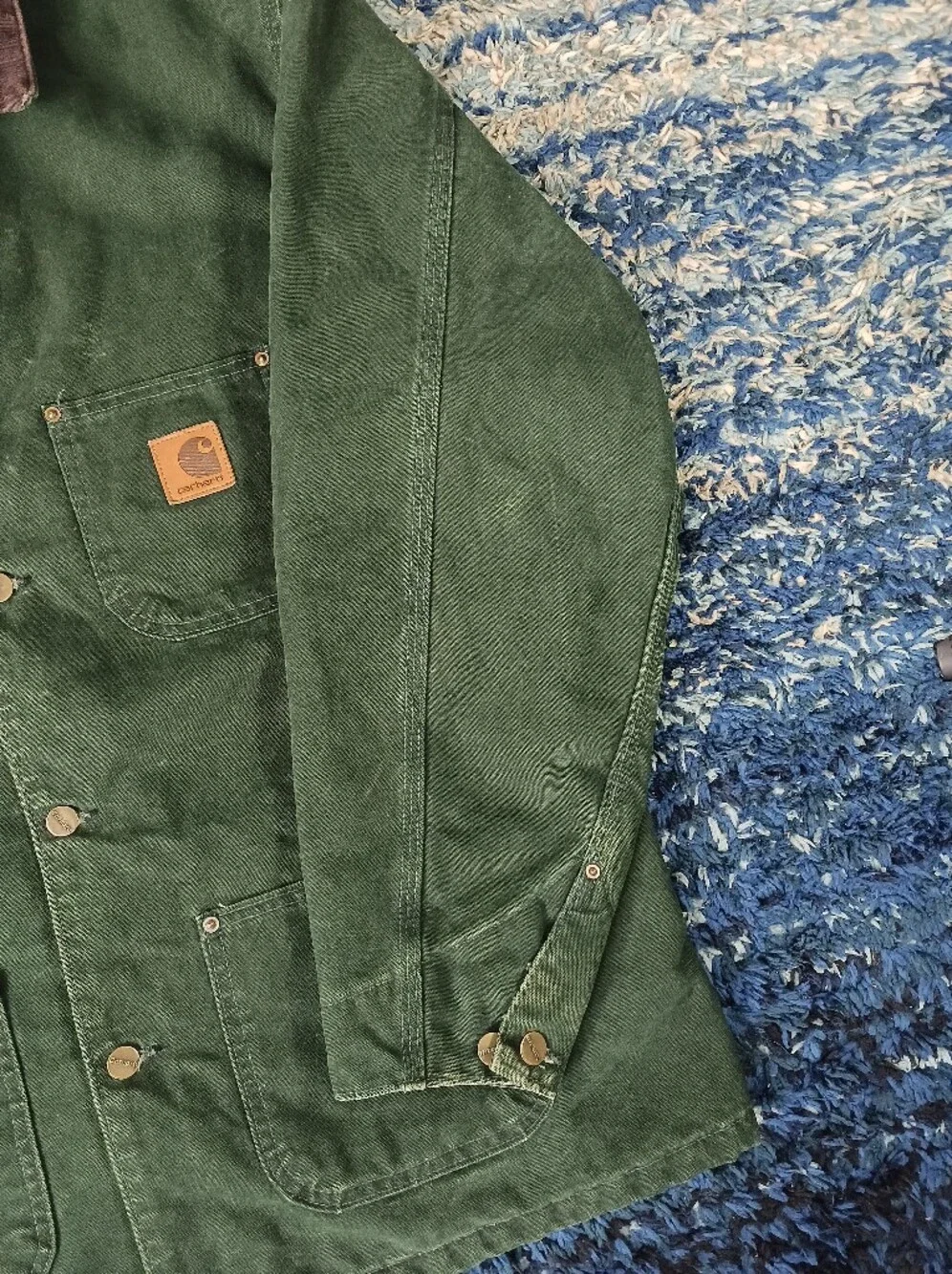 Vintage Carhartt Blanket-Lined Chore Coat “Spruce Green” C02 SPC Men’s Large